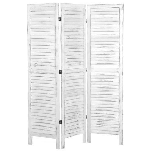 Whitewashed Wood 3 Panel Screen Room Divider - MyGift