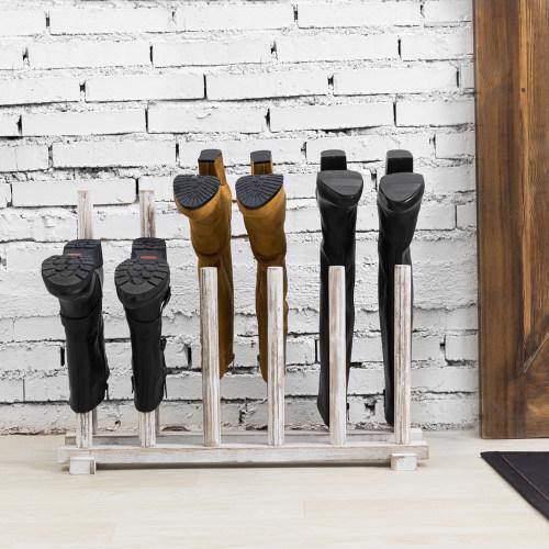 Whitewashed Wood Inverted Boot Storage Rack - MyGift