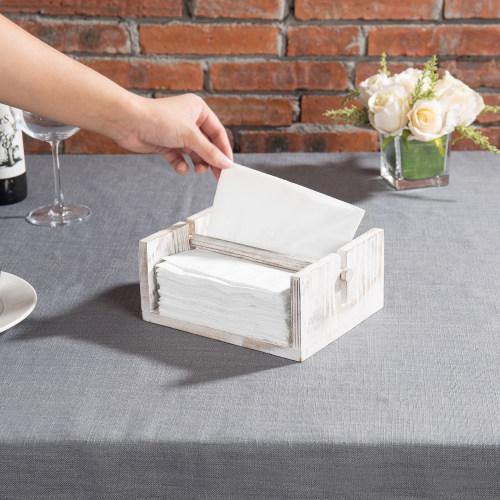 Whitewashed Wood Napkin Holder - MyGift