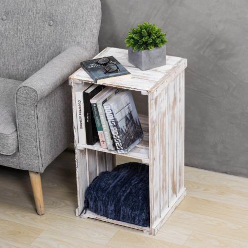 Wood Crate Design Storage Shelf Organizer - MyGift