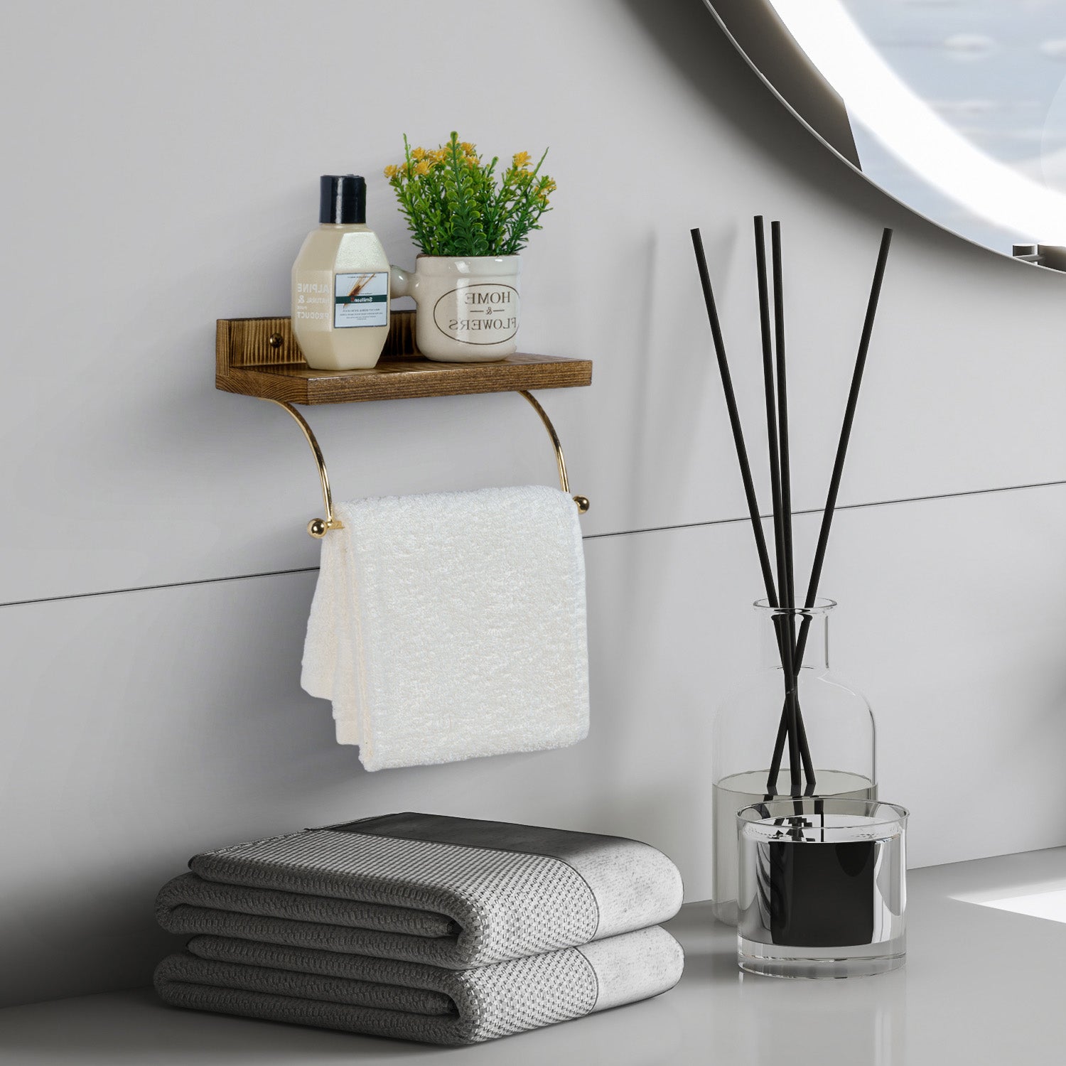 bathroom wall shelf organizer