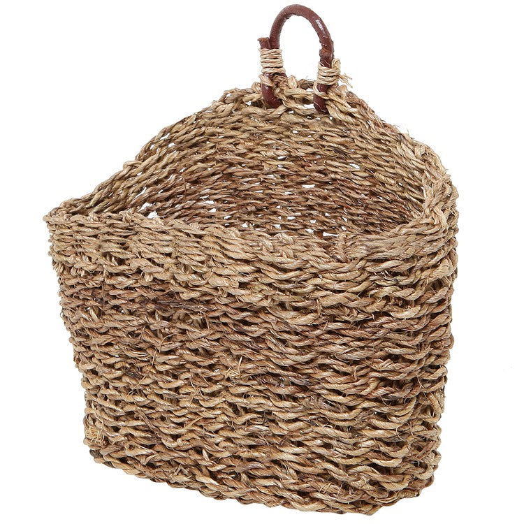 6.5-Inch Handmade Weave Hanging Storage Basket, Multipurpose Small Indoor Display Bin-MyGift