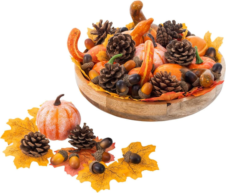 Bulk 166 Pcs Artificial Pumpkins Acorns Maples Pinecones for Decoratin —  Artificialmerch