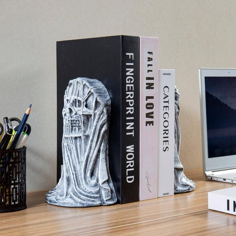 Resin Decorative Gothic Skull Bookends Book