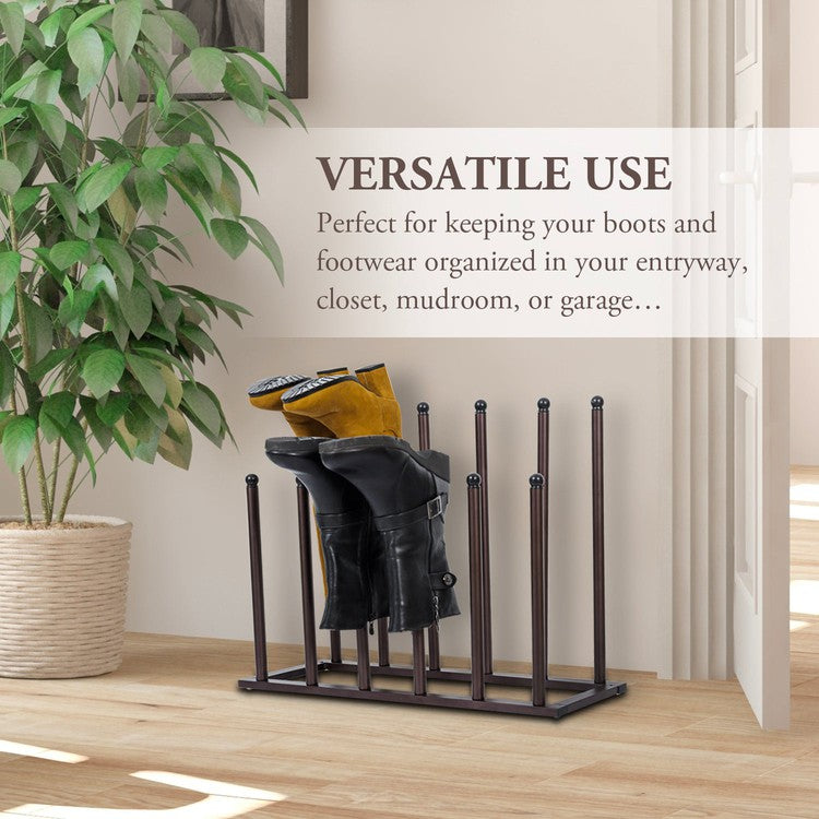 Bronze Metal Freestanding Boot Shaper Storage Rack, Shoe Organizer Stand for Closet, Entryway, Mudroom-MyGift