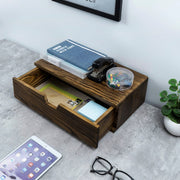 Brown Wood Decorative Floating Display Shelf, Wall Mounted Bedroom Nightstand or Living Room Side Table-MyGift