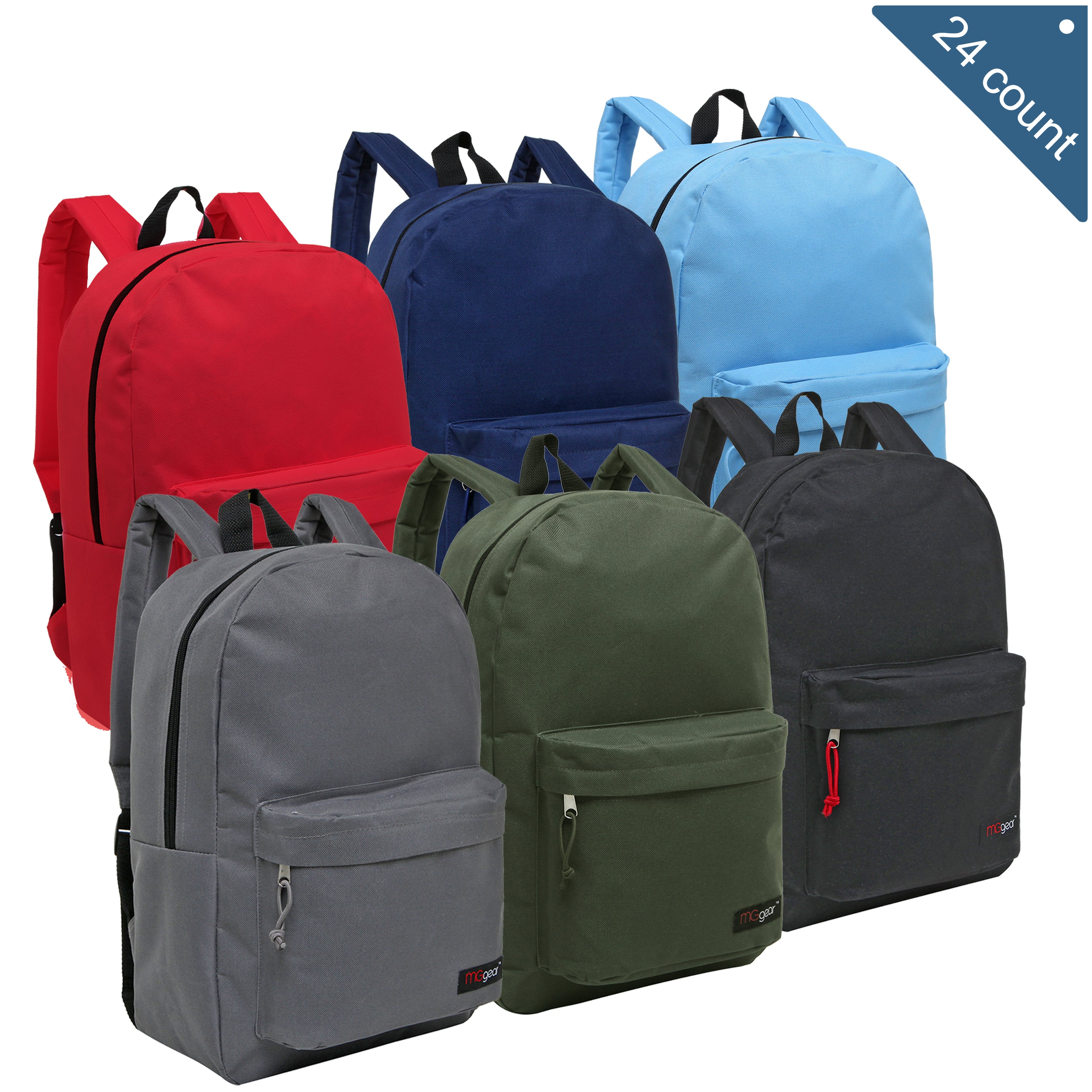 Pack of 24 16.5 Inch Backpacks Multicolored School Bags