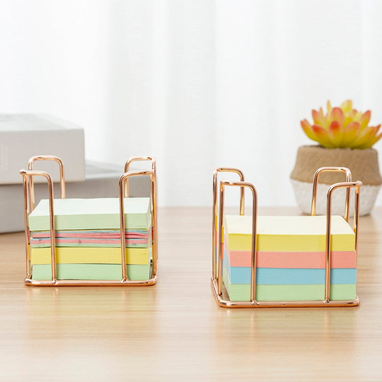 Tabletop Copper Metal Sticky Note Cube Holders, Memo Pads Containers f ...