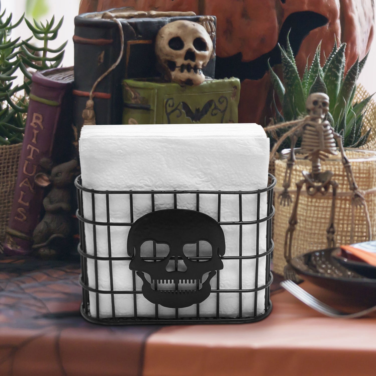 Skull Metal Wire Napkin Dispenser