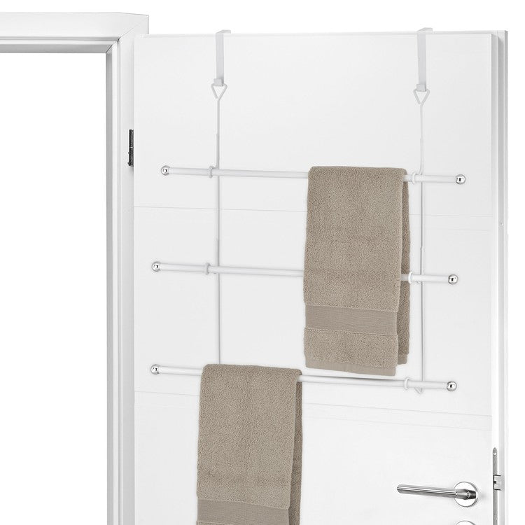 Over-The-Door 3 White Metal Towel Rack-MyGift