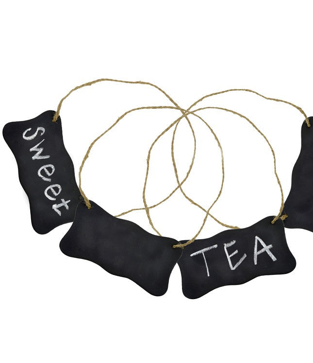 Decorative Black Metal Mini Chalkboard Hanging Signs, Set of 4-MyGift