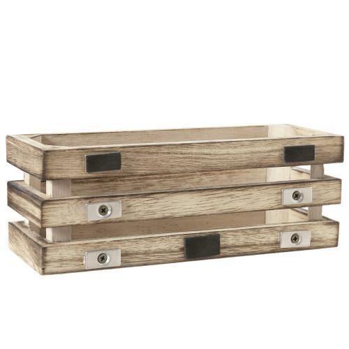 Burnt Wood Magnetic Mini Storage Crates, Set of 3 - MyGift