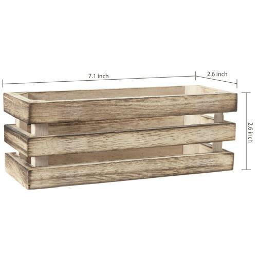 Burnt Wood Magnetic Mini Storage Crates, Set of 3 - MyGift