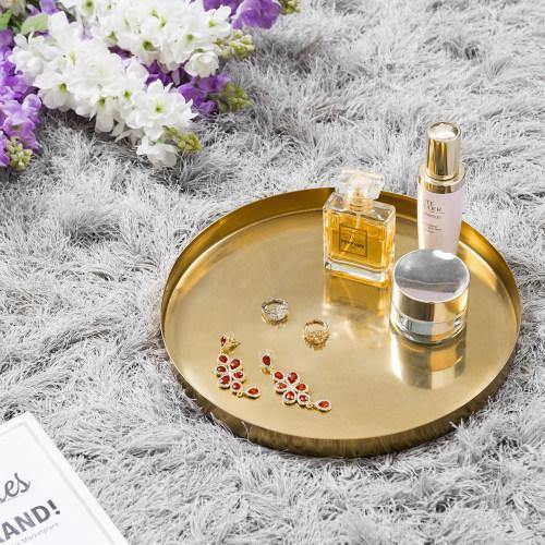 11-inch Brass Plated Metal Round Decorative Serving Tray - MyGift