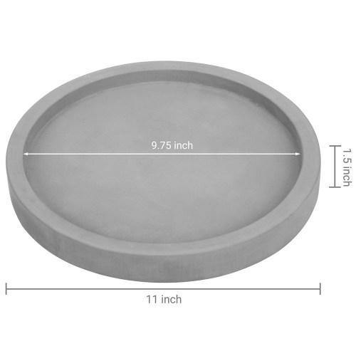 11-inch Classic Cement Gray Round Vanity Tray - MyGift