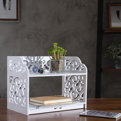 White Cutout Scrollwork Design Desktop Bookshelf - MyGift