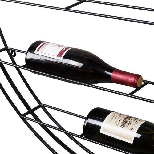 12 Bottle Wall Mounted Wine Display Rack. Black Metal - Thumbnail 5