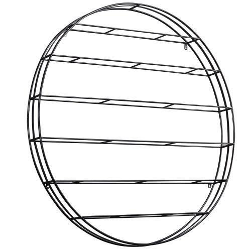 12 Bottle Wall Mounted Wine Display Rack. Black Metal - Thumbnail 3