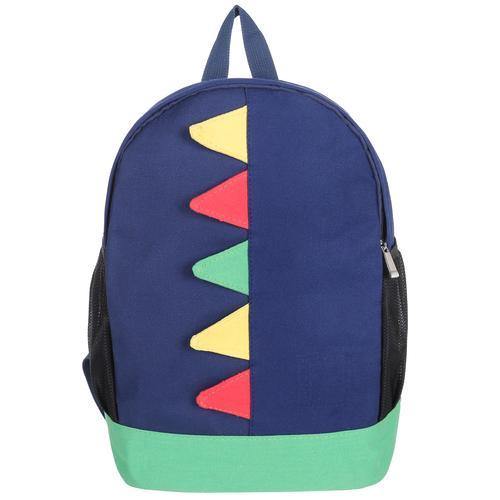 13-Inch Kid's Dinosaur Spike Blue Canvas School Backpack - MyGift