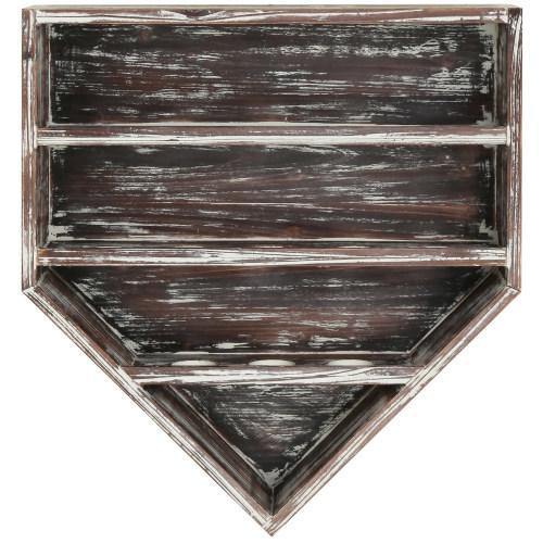 14 Baseball Wall-Mounted Torched Wood Display - MyGift