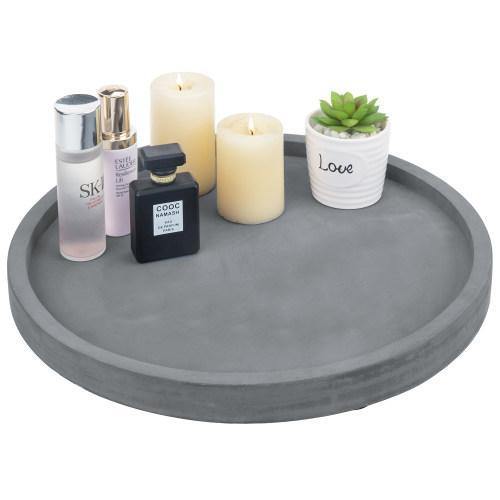 16 inch Cement Bathroom Vanity Tray, Dark Gray - MyGift
