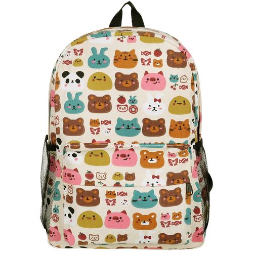 16-Inch Forest Animal Pattern Elementary Kids School Canvas Backpack - MGgear