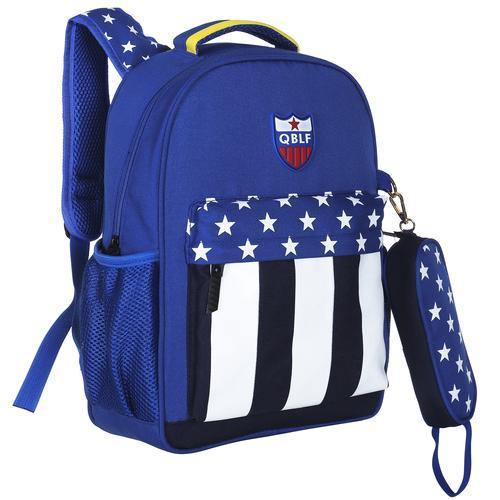 16-Inch Kids' Blue & White Stars & Stripes School Backpack - MyGift