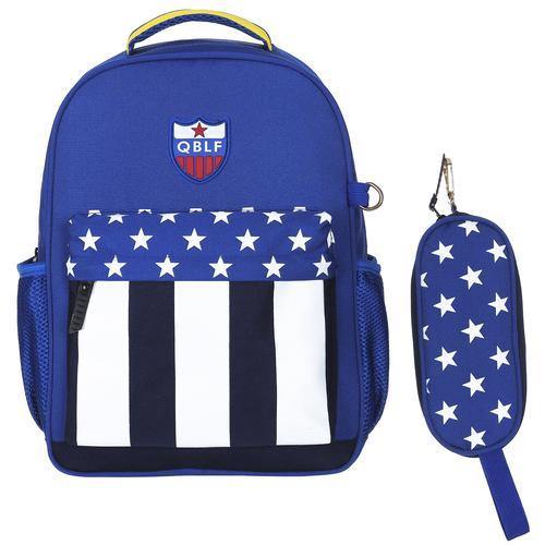 16-Inch Kids' Blue & White Stars & Stripes School Backpack - MyGift