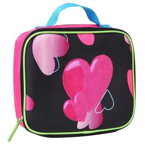 17.5 Inch Glitter Heart Children Student Backpack with Lunch Box - MyGift