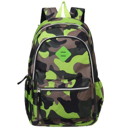 19-Inch Camouflage School Book Bag & Kid’s Sports Backpack, Green - MyGift