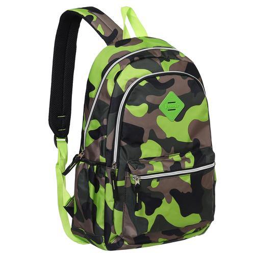 19-Inch Camouflage School Book Bag & Kid’s Sports Backpack, Green - MyGift