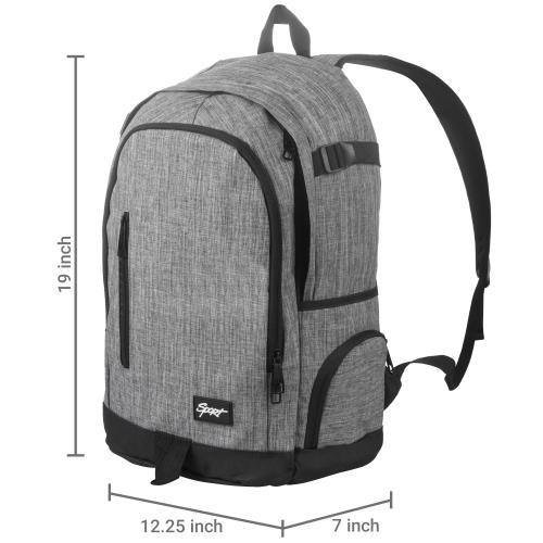 19 Inch Gray Linen Student School Laptop Backpack - MyGift