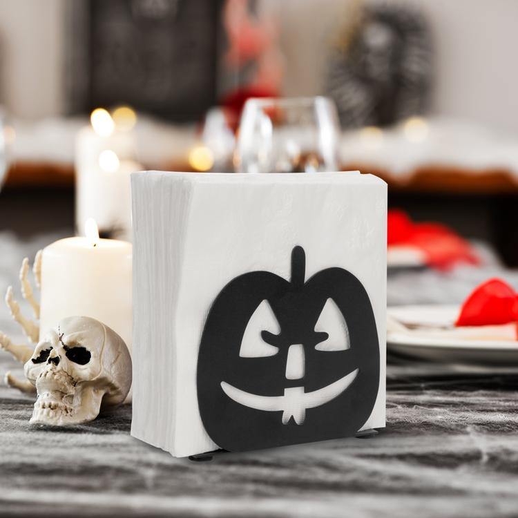 Black Pumpkin Jack-O-Lantern Napkin Holder - MyGift