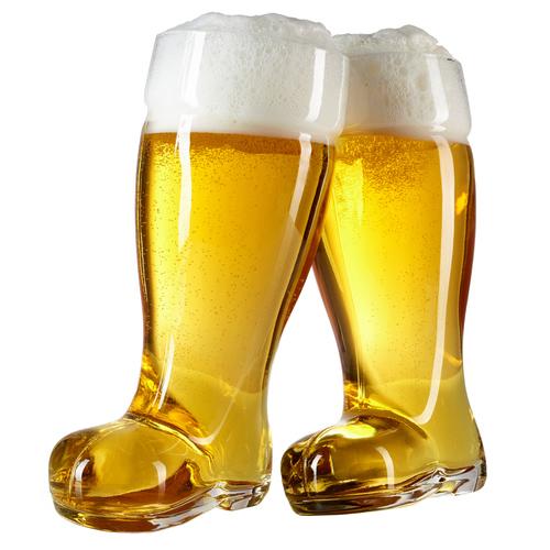 2 Liter Beer Boot Glass Set - Oktoberfest Beer Boots - Set of 2 - MyGift® - MyGift Enterprise LLC
