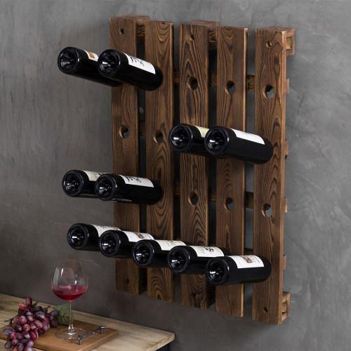 20-Bottle Burnt Brown Pallet Style Wine Rack - MyGift