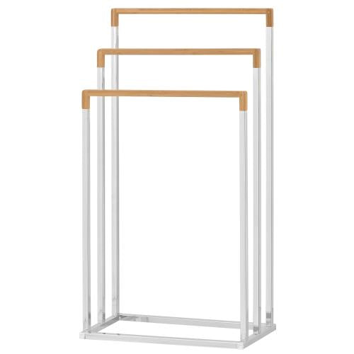 Chrome & Bamboo Towel Rack-MyGift