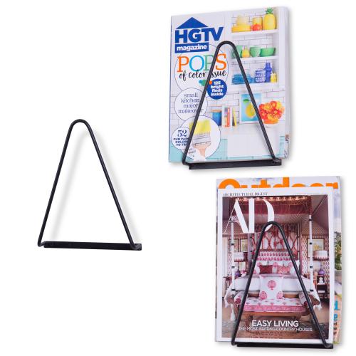 Black Wrought Iron Wall-Mounted Record/Magazine Holders, Set of 3-MyGift