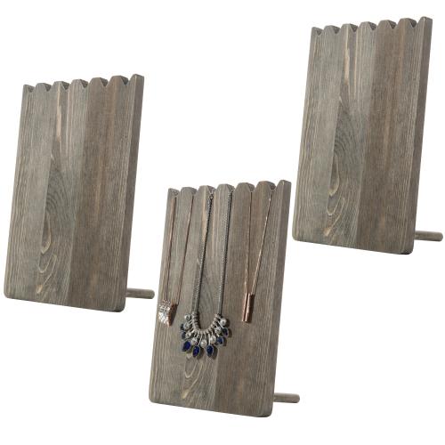 Gray Barn Wood Necklace Holder, Set of 3-MyGift