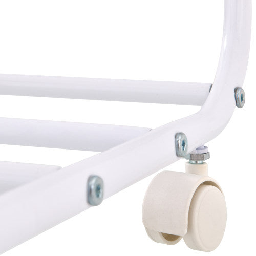 White Metal Rolling Under-Bed Storage Cart-MyGift