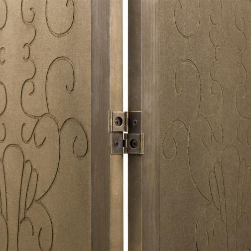 3-Panel Antique Brown Wood Room Divider - MyGift