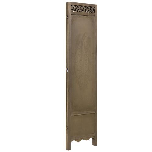 3-Panel Antique Brown Wood Room Divider - MyGift