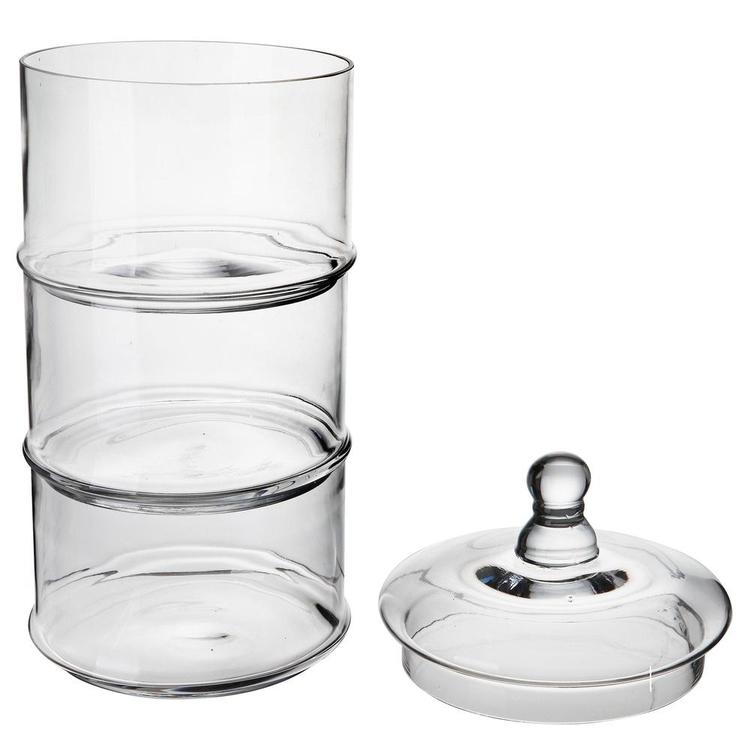 16 inch 3 Tier Stacking Apothecary Jars, Round Glass Candy and Cookie Dishes - MyGift Enterprise LLC