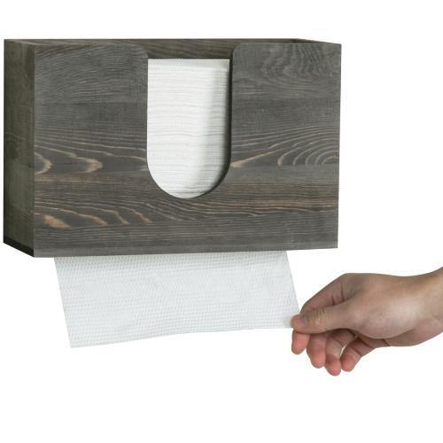 Dark Gray Solid Wood Paper Towel Dispenser - MyGift
