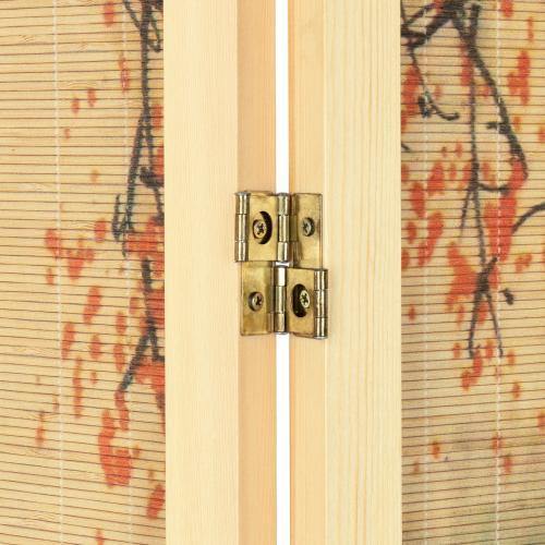 4-Panel Asian-Inspired Bamboo Room Divider, Cherry Blossom - MyGift