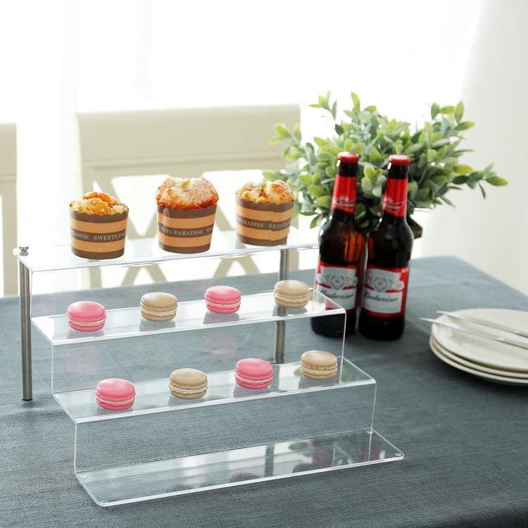 4-Tier Clear Acrylic Shelf & Metal Cupcake Riser Stand - MyGift