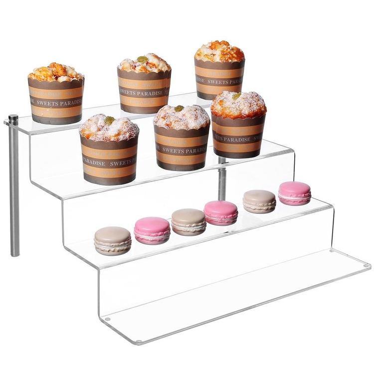 4-Tier Clear Acrylic Shelf & Metal Cupcake Riser Stand - MyGift