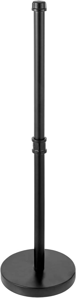 Toilet Paper Holder Stand, Black Metal Pipe Freestanding Bathroom Tissue Storage, Floor Standing Spare Roll Reserve-MyGift