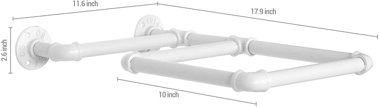 Wall Mounted White Metal Pipe Exercise Ball Holder, Yoga Ball and Stability Ball Rack Home Gym and Studios-MyGift