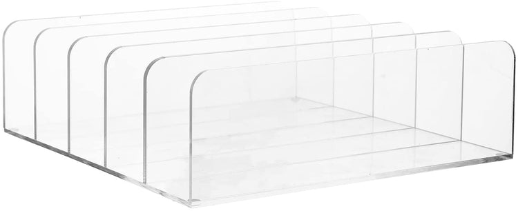 Clear Acrylic Wallet Organizer for Women and Men, 5 Section Divided Purse and Clutch Holder Retail Display-MyGift
