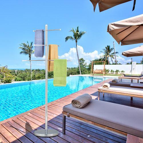 Luxury Chrome-Plated Metal Freestanding Pool & Spa Towel Tree - MyGift